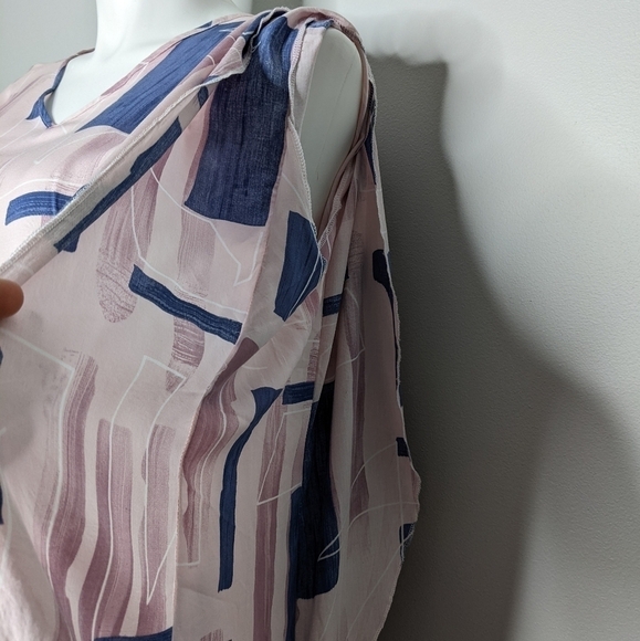 ✨3/$15 NWT The Kaftan Club blue pink geometric abstract kaftan OS - Picture 3 of 8